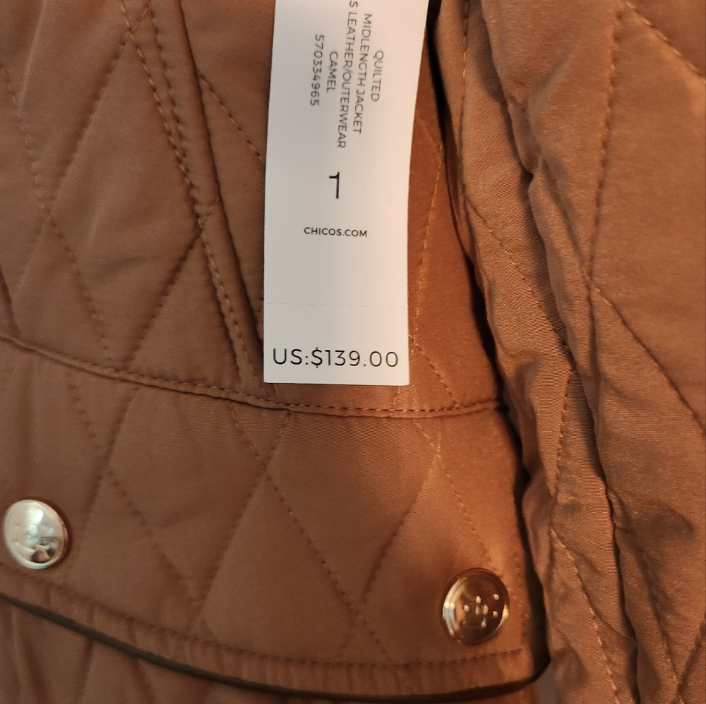 Women's Chico Coat/Jacket Size 1 tan/brown - Picture 2 of 3